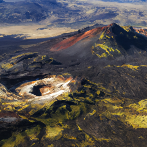 3. צילום אווירי מעורר כבוד של הר הגעש Reykjanes והנופים שמסביב, שנלכד מהמסוק.
